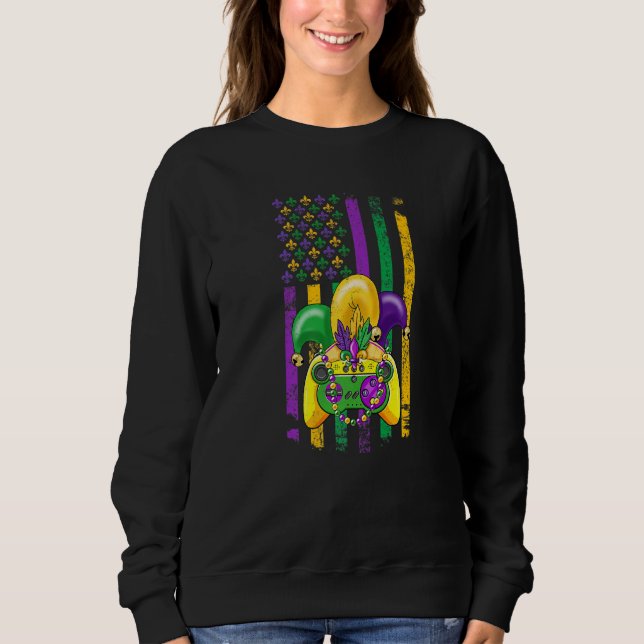Sweatshirt Video Games Mardi Gras Carnival Beads American Fla (Devant)