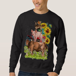 Sweatshirt Vie À propos de Balance Animaux Vache Cochon Chèvr
