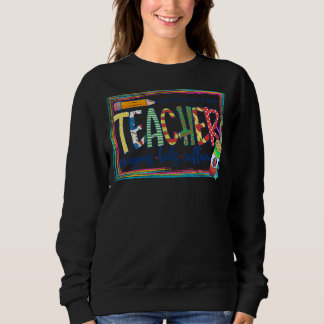 Sweatshirt Vie d'enseignant avec Crayon Enfants Caféine Homme