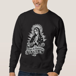 Sweatshirt Vierge de Guadalupe Vierge Marie Virgencita Floral