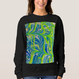 Sweatshirt Vignes néon sur marbre bleu