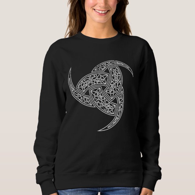 SWEATSHIRT VIKING KNOTWORK TRIPLE HORN OF ODIN TATTOO PAGAN S (Devant)