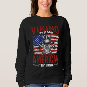 Sweatshirt Viking Patriotique Graphique Drapeau Usa Femmes Ho