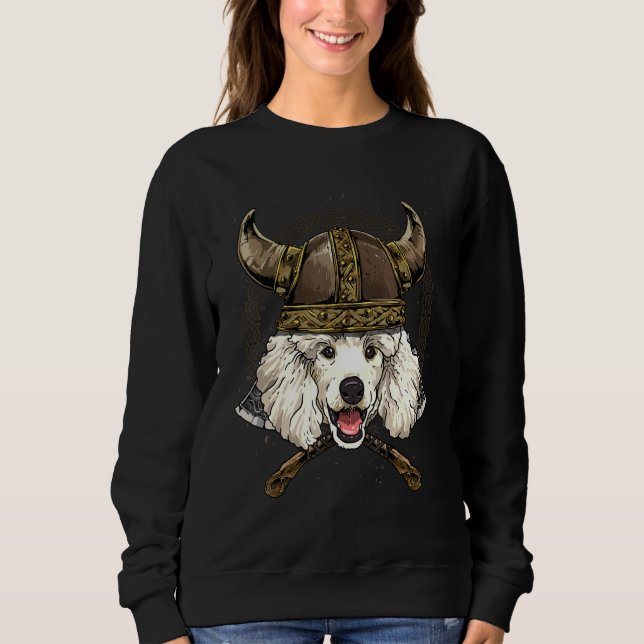 Sweatshirt Viking Poodle Renaissance Norse Pagan Valhalla Dog (Devant)