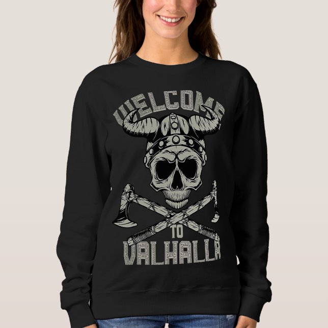 Sweatshirt Vikings Welcome to Valhalla for Viking Northmen (Devant)