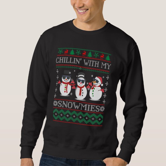 Sweatshirt Vilain Chillant Snowman Avec Mes Neiges (Devant)