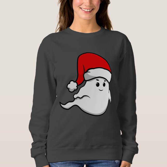 Sweatshirt vilain fantôme de Noël santa claus éffrayant dépla (Devant)