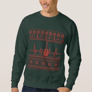 Sweatshirt Vilain joyeux pull de Noël guitare acoustique