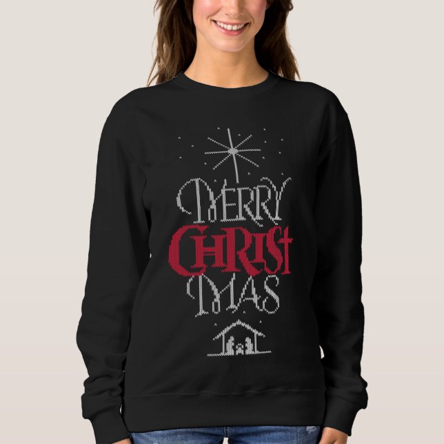 Sweatshirt Vilain Noël Sweater Design chrétien Religieux (Devant)