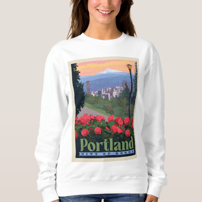 Sweatshirt Ville de Rose | Portland, Oregon (Devant)