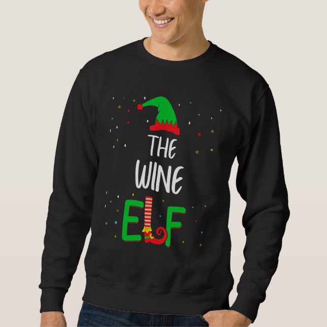 Sweatshirt Vin Elf Famille Correspondant Noël Pjs Drôle (Devant)