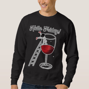 Sweatshirt Vin Enfin Vendredi Week-End Wein