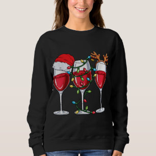 Sweatshirt Vin Noël Santa Chapeau Noël Lumières Reindeer Antl