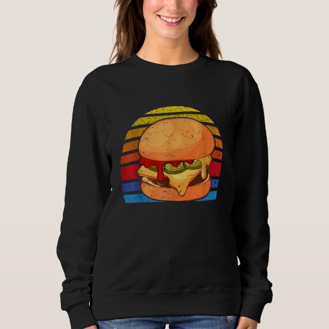 Sweatshirt Vinatge Sunset Burger    Burger Costume Burger (Devant)