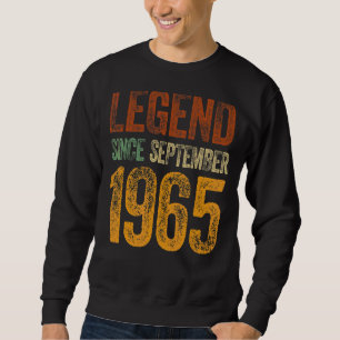 Sweatshirt Vintage 1965 Anniversaire Septembre Né Légende dep