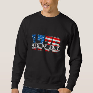Sweatshirt Vintage Ancien Drapeau Américain Patriotique 1776