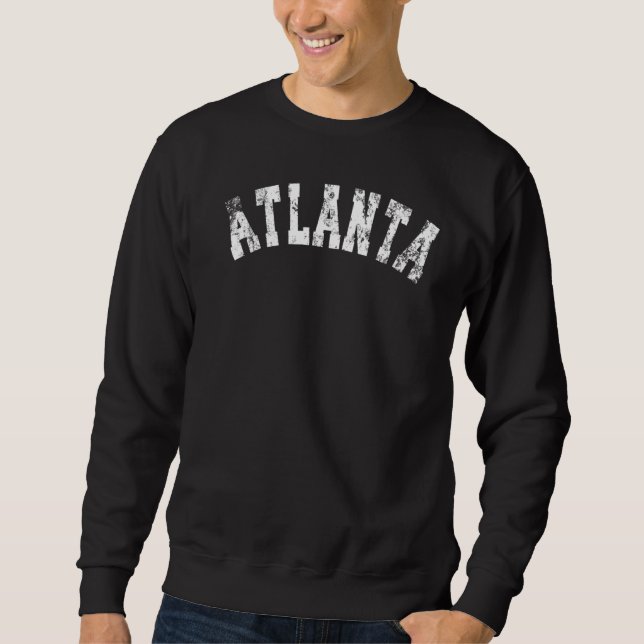 Sweatshirt Vintage Atlanta Georgia Retro vêtement en détresse (Devant)