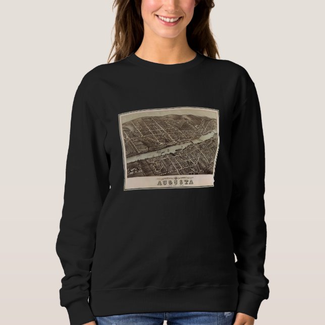 Sweatshirt Vintage Augusta ME Map  1878  (Devant)