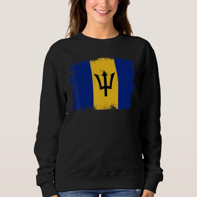 Sweatshirt Vintage Barbados Flag Barbadian Independence Day (Devant)