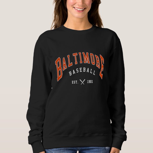 Sweatshirt Vintage Baseball Baltimore Maryland (Devant)