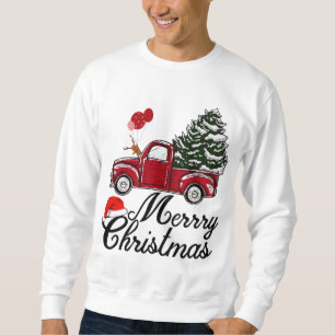 Sweatshirt Vintage Camion rouge Noël Arbre Pyjama cadeau