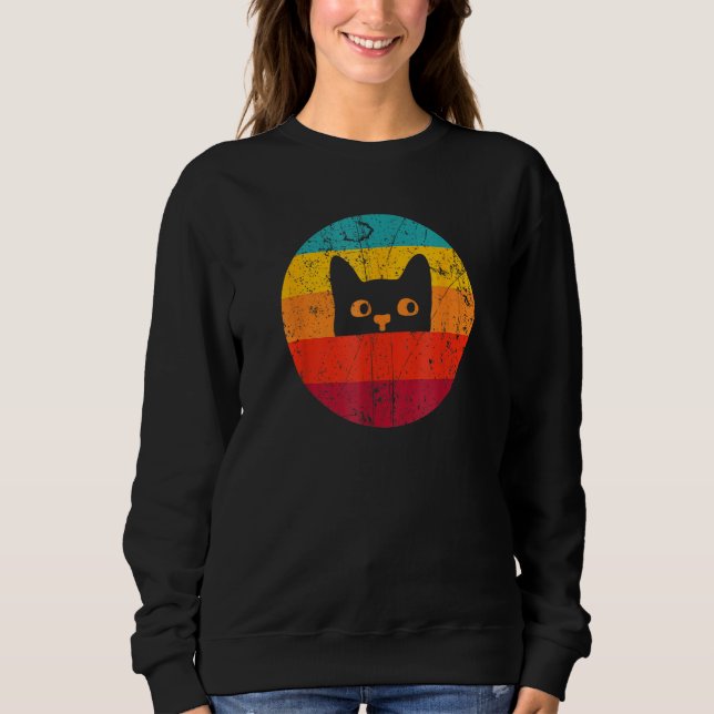 Sweatshirt Vintage  Cat  Retro Vintage (Devant)