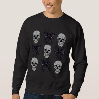 Sweatshirt Vintage Coquette Bow Skeleton Drôle H Éffrayant