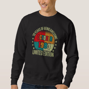 Sweatshirt vintage de 39 ans Octobre 1983 Anniversaire
