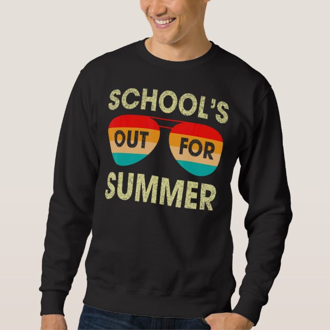 Sweatshirt Vintage Dernière Journée D'Écoles Pour L'Été (Devant)