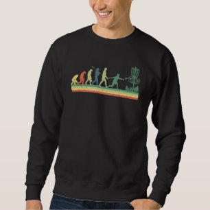 Sweatshirt Vintage Disc Golf Drôle Evolution Disc Golf Tissu