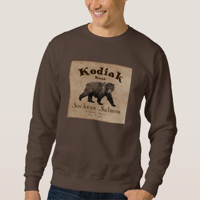 Sweatshirt Vintage Étiquette Saumon Kodiak (Devant)
