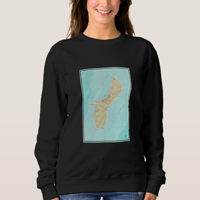 Sweatshirt Vintage Guam Map  1970  (Devant)