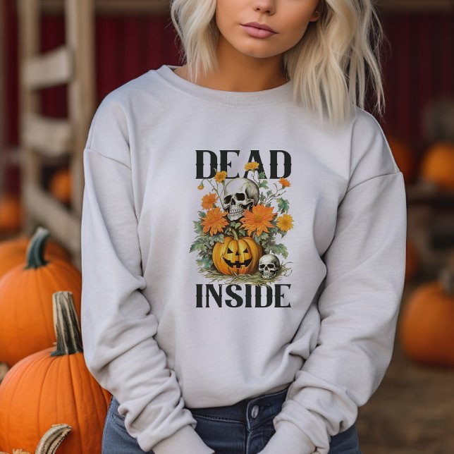 Sweatshirt Vintage Halloween Citrouille et Skul (Créateur téléchargé)