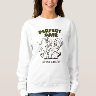 Sweatshirt Vintage Hot Dog and Pretzel Mascot - Retro