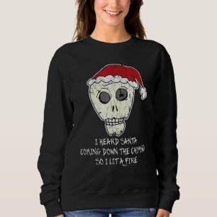 Sweatshirt Vintage J'ai entendu le Père Noël descendre Scull