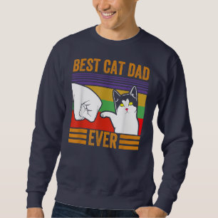 Sweatshirt Vintage Meilleur Chat Papa Jamais Hommes Fump Fit 