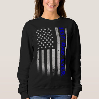 Sweatshirt Vintage Meilleur papa Jamais Drapeau Américain Dis