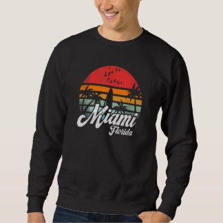 Sweatshirt Vintage Miami Florida Funny Beach Sport Waves Surf