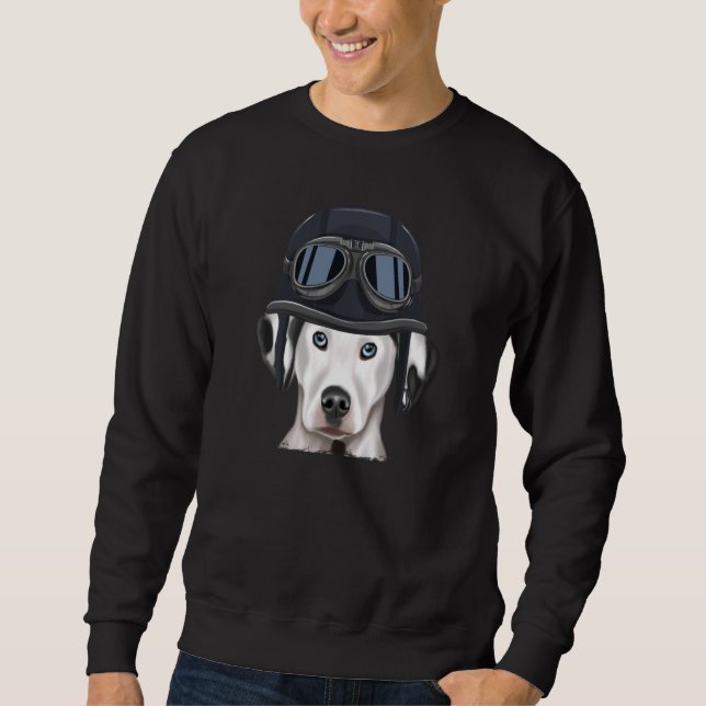 Sweatshirt Vintage Motorcycle Helmet Dalmatian (Devant)