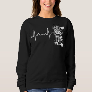 Sweatshirt Vintage Retro Gamer Heartbeat Shirt Funny Video Ga