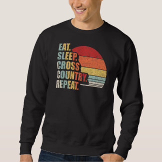 Sweatshirt Vintage Retro Manger Sleep Cross Country Repeat Ru