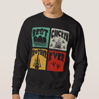 Sweatshirt Vintage Retro Meilleur Frère de Poulet Jamais Farm