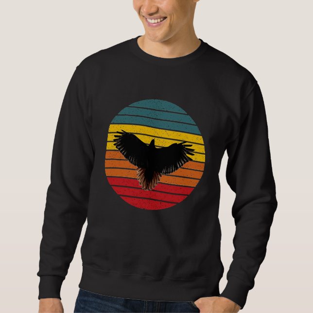 Sweatshirt Vintage Retro Red Tailed Hawk (Devant)