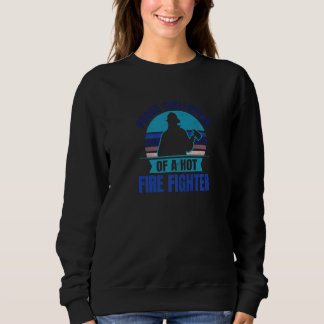 Sweatshirt Vintage Retro Sunset Firefighter Girl ami
