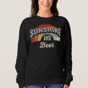 Sweatshirt Vintage Retro Sunshine Et Bière Alcool Boire