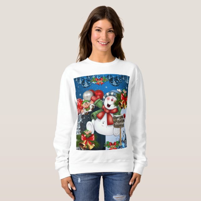 Sweatshirt Vintage Snowman Elf (Devant entier)