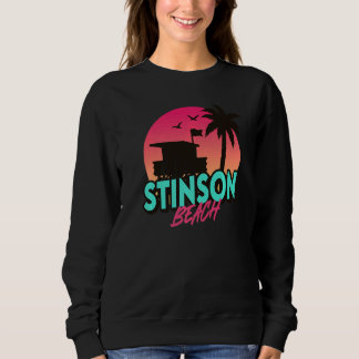Sweatshirt Vintage Stinson Beach California Palm Trees Ca Ret