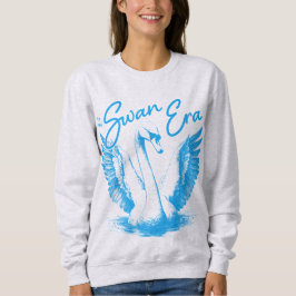 Sweatshirt Vintage Swan Era Blue Imprimer