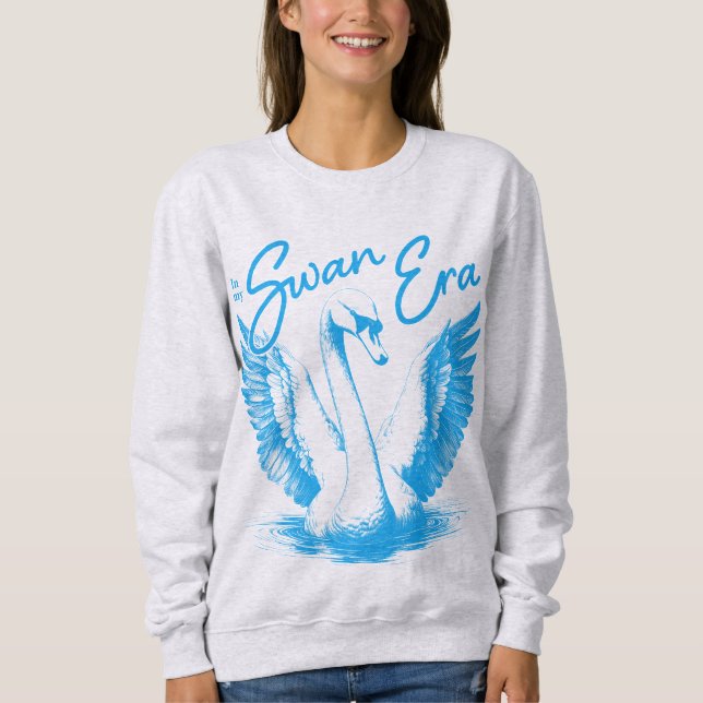 Sweatshirt Vintage Swan Era Blue Imprimer (Devant)