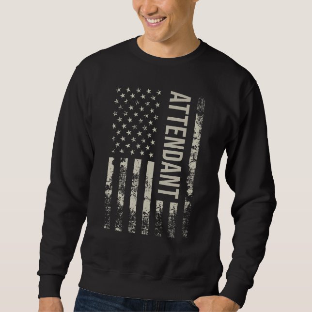 Sweatshirt Vintage US American Flag Attendant (Devant)